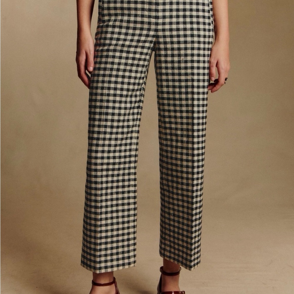 Sezane Martin crop trousers in black and ecru gingham pattern 2/34 - Picture 8 of 9